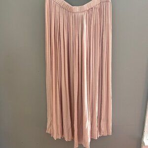 Philosophy Pleated Midi Skirt -- Size L -- Super Soft - Dusty Rose - NWT